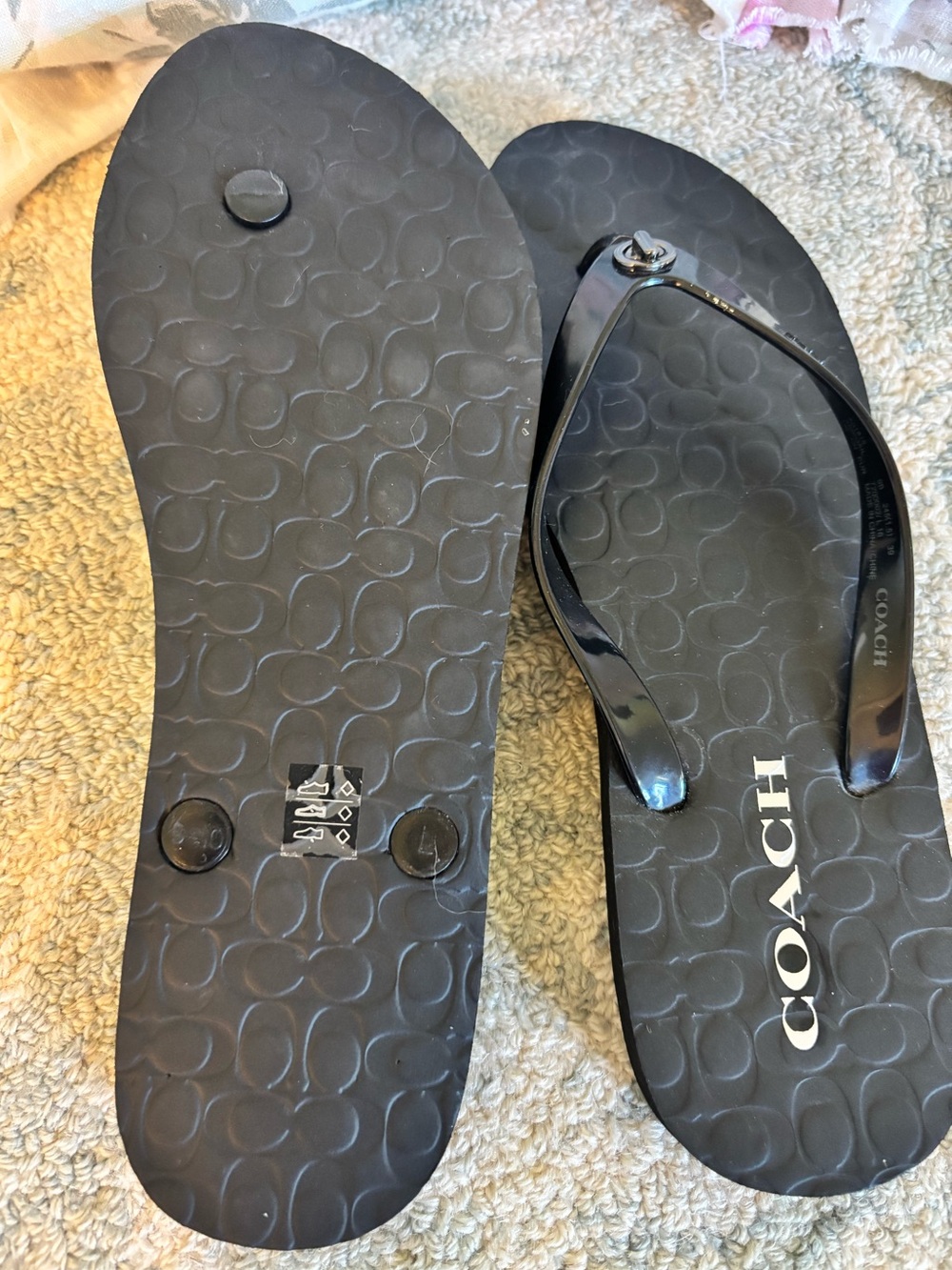 COACH ABBIGAIL Sandal Flip Flops Size 9 Black EUC Summer Ready - Picture 5 of 5